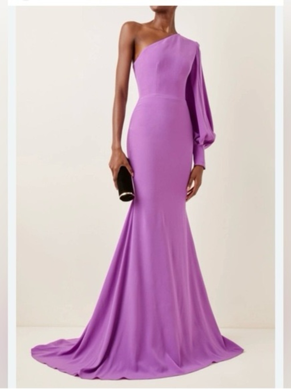 Alex Perry Marin One-Shoulder Lilac Column Gown